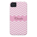 Personalised pale pink chevron pattern case iPhone 4 covers
