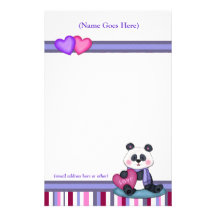 Personalised Panda Bear & Stripe Stationery