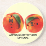 Personalised Peaches Cartoon Coasters