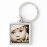 Personalised Photo Keychain "Baby" in Rainbow