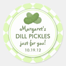 Personalised Pickles Round Canning Stickers