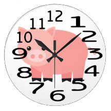 Personalised Pink Baby Pig  Wall Clock