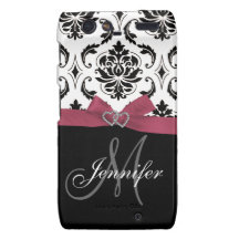 Personalised Pink Black Damask RAZR Case Droid RAZR Covers