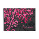 Personalised Pink Black Floral iPad Mini Folio
