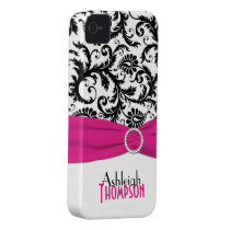 Personalised Pink, Black, White Floral Damask