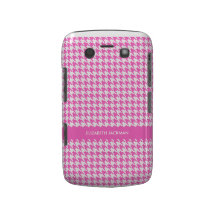Personalised Pink Houndstooth BlackBerry Bold Case