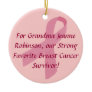 Personalised Pink Ribbon Breast Cancer Ornaments