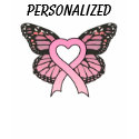 Personalised Pink Ribbon Butterfly Heart Tank Top  t-shirts