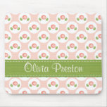 Personalised Pink Rose Polkadot Mouse Pad mousepads
