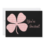 Personalised Pink Shamrock Ava Birthday Party invitations