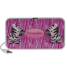 Personalised Pink Zebras & Animal Print Speaker