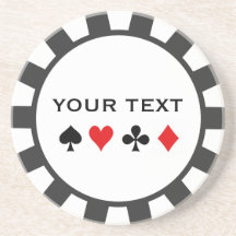 Personalised Poker Chip coasters