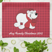 Personalised Polar Bear Christmas Towels kitchen towels