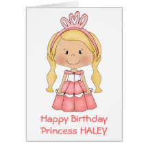 Personalised Princess Birthday card