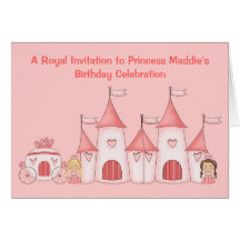 Personalised Princess Birthday invitations Greeting Cards