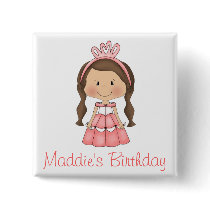 Personalised Princess Buttons Birthday pins
