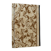 Personalised Printed Wood Grain Damask iPad Case