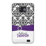Personalised Purple, Black, White Damask Samsung Galaxy SII Cover