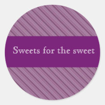 Personalised purple stripe stickers for lolly tins