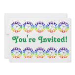 Personalised Rainbow Shamrocks St. Patrick's Day invitations