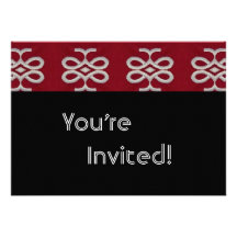 Personalised Red and Black Housewarming Party Custom Announcement