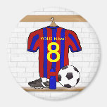 Personalised Red and blue football soccer Jersey Refrigerator Magnets