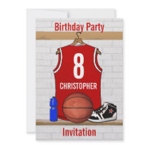 Personalised Red Basketball Jersey