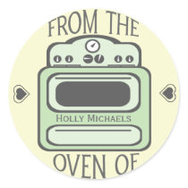 Personalised Retro Green Oven Sticker