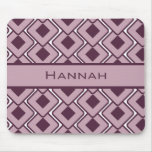 Personalised Retro Lily and Black Rose Diamonds Mouse Mat