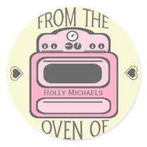 Personalised Retro Pink Oven Sticker