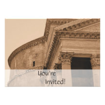 Personalised Rome Pantheon Italian Dinner Party Custom Invitations