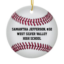 Personalised Round Baseball Sports Ornament