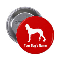 Personalised Saluki (or Gazelle Hound) サルーキ Button