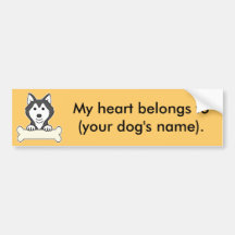 Personalised Siberian Husky Bumper Stickers