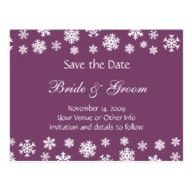 Personalised Snowflakes Save the Date Post Cards