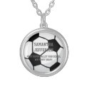 Personalised Soccer Ball Name Number Sport Pendant necklaces