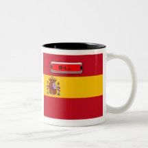 Personalised Spain Flag Coat of Arms 2-Tone Mug