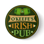 Personalised St. Patrick's Day Irish Pub Button