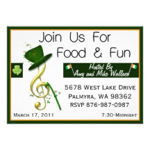Personalised St. Patrick's Day Party Invitations