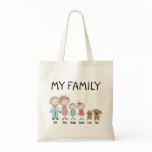 Personalised Stick Figure Family Tote Bag