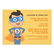 Personalised Superhero Kids Birthday Party Invites