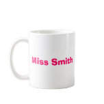 Personalised Teacher Patchwork Mug (Pink)