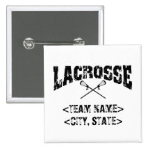 Personalised Team City State Lacrosse T-Shirts Pinback Button