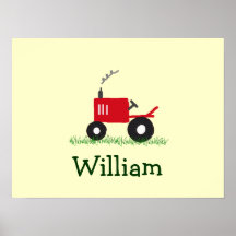 Personalised Tractor Wall Art: Red Tractor Posters