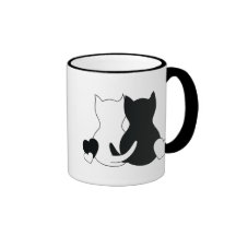 Personalised Valentine Mug, Cat Kittens Heart