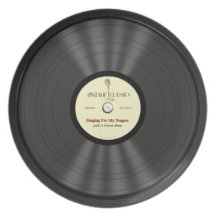 Personalised Vintage Microphone Vinyl Record Dinner Plates
