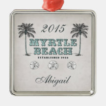 Personalised Vintage Myrtle Beach SC Ornament