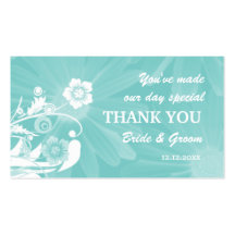 Personalised Wedding Favour Gift Tags- Aqua Green Business Card Templates