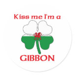 Personalised Welsh Kiss Me I'm Gibbon stickers