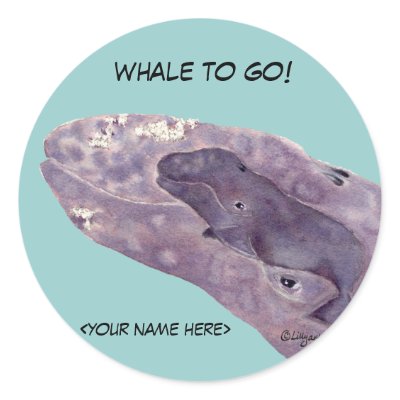 Personalised Whale Stickers Envleope Seals by lillyarts